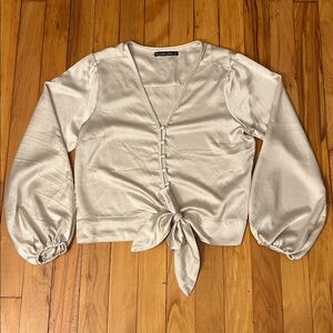 Abercrombie Cream/Beige Satin Top